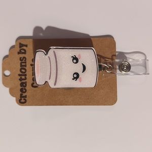 Vial for Injection Badge Reel with Alligator Clip